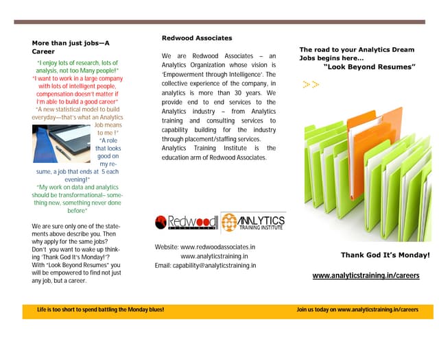 Analytics Dream Jobs