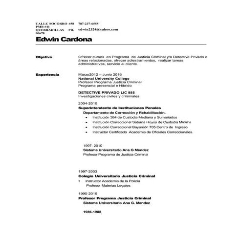 Professional Resume Edwin Cardona - Copy | DOC