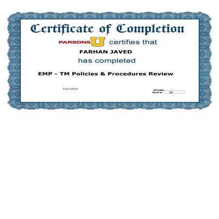 EMP MODULE TM POLICIES AND PROCEDURE REVIEW | PDF