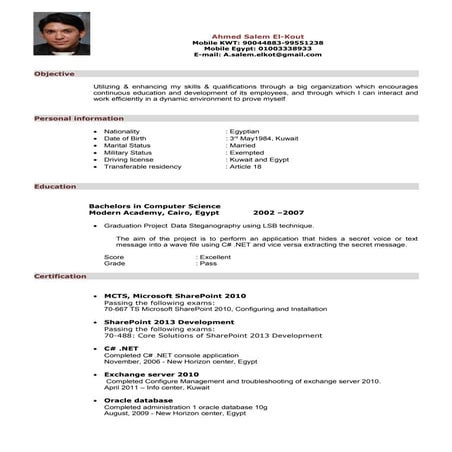 Ahmed Salem CV