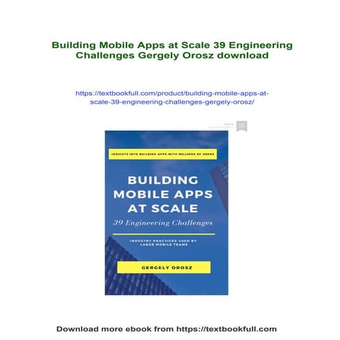 Building Mobile Apps at Scale 39 Engineering Challenges Gergely Orosz