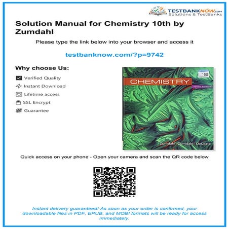 Solution Manual for Chemistry, 9th Edition | PDF