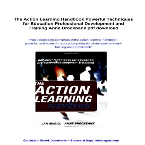 The Action Learning Handbook Powerful Techniques for Education Professional D...