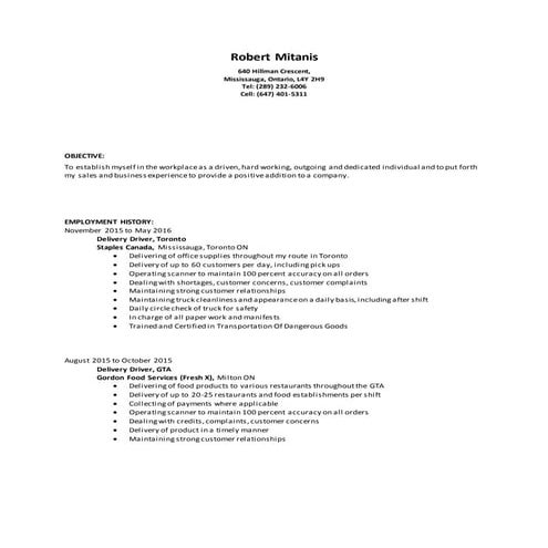 Robert Mitanis Resume | DOCX