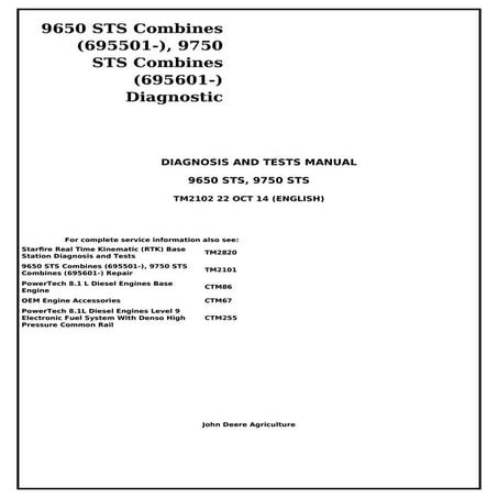 9750 STS oil change interval Service Manual | PDF