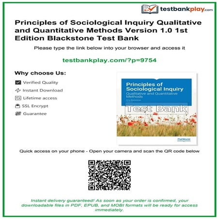Principles of Sociological Inquiry Qualitative and Quantitative Methods ...