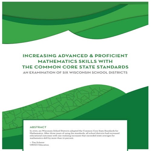 Increasing Advanced & Proficient Mathematics Skills With the Common Core Stat...
