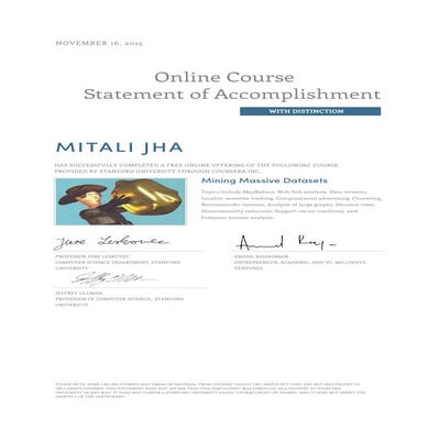 Coursera mmds 2015