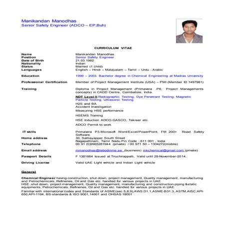 MANIKANDAN MANODHAS CV | DOCX
