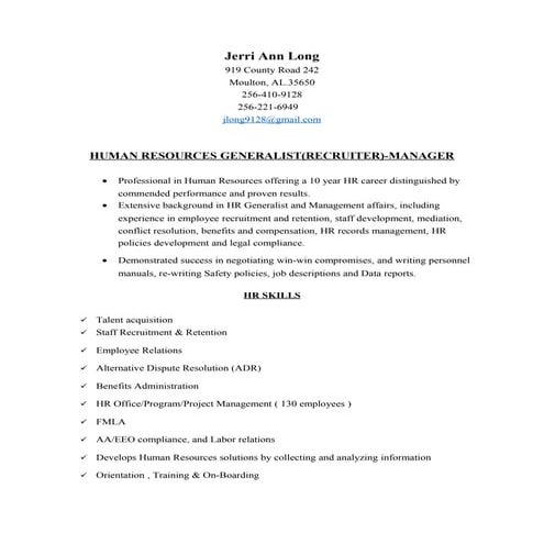 Jerri Ann Long-updated resume'