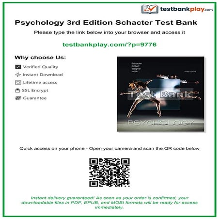 Comprehensive Psychology 3rd Edition Schacter Test Bank and Memory ...