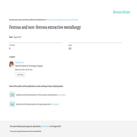 Ferrous and non-ferrous extractive metallurgy
