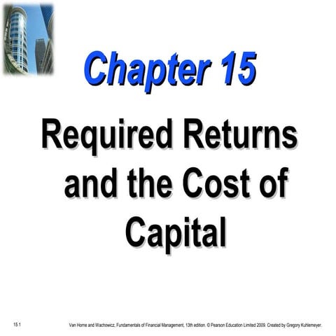 Returns on cash of capital