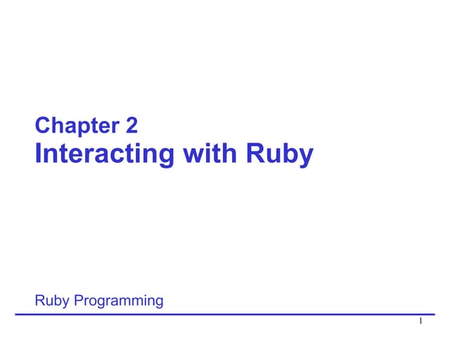 Ruby Chapter 2 | PPT