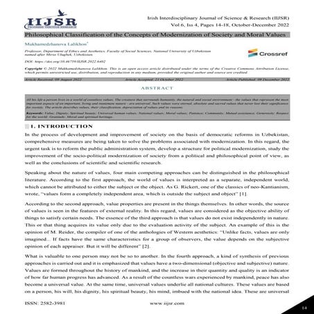 Philosophical Classification of the Concepts of Modernization of Society and ...