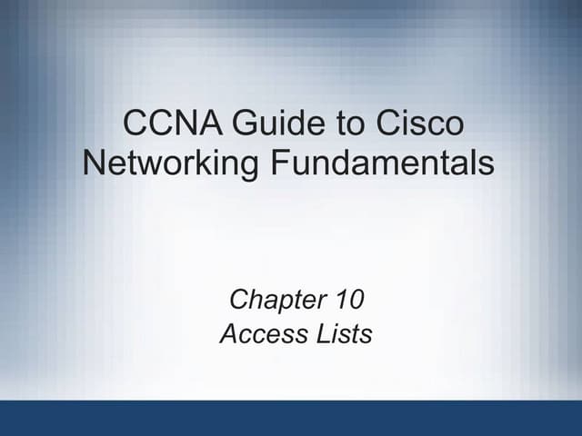 CCNA Access Lists