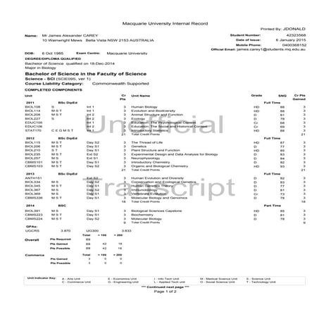 Open University grades