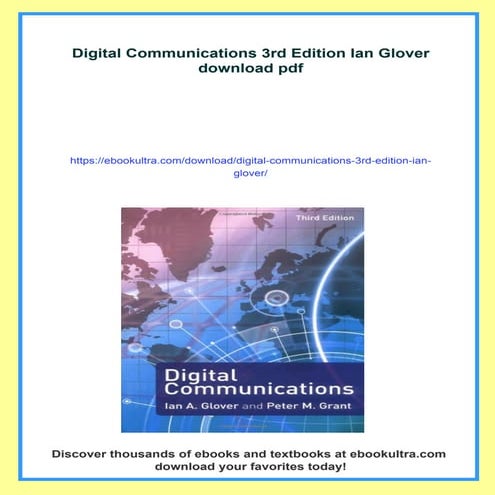 Digital Communications 3rd Edition Ian Glover | PDF
