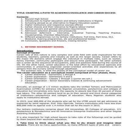 Academic Excellence & Career Success