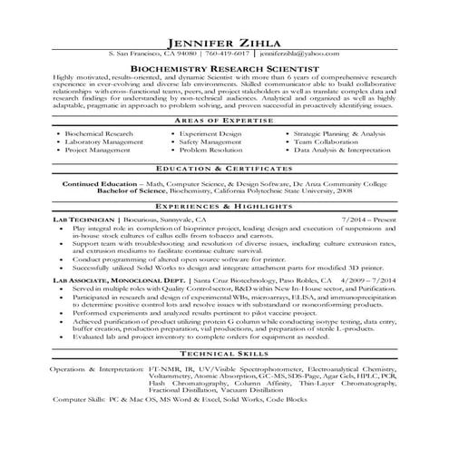 Biotech Resume (New) 042716 | DOCX
