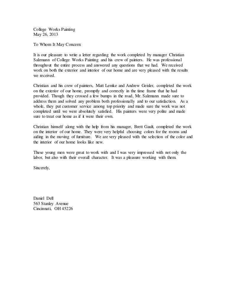 reference letter client recommendation letter from client