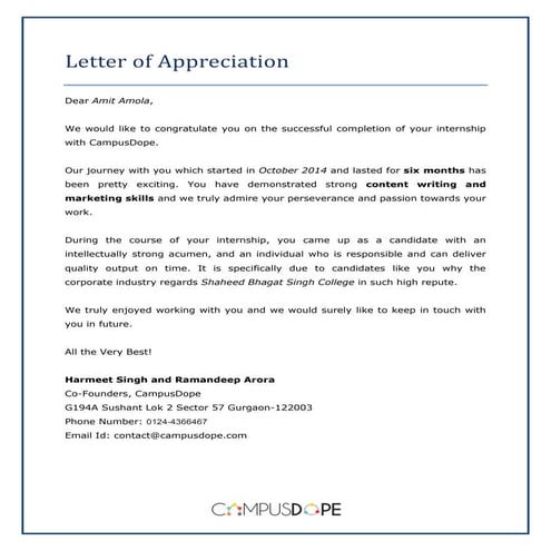 Amit Amola_Appreciation