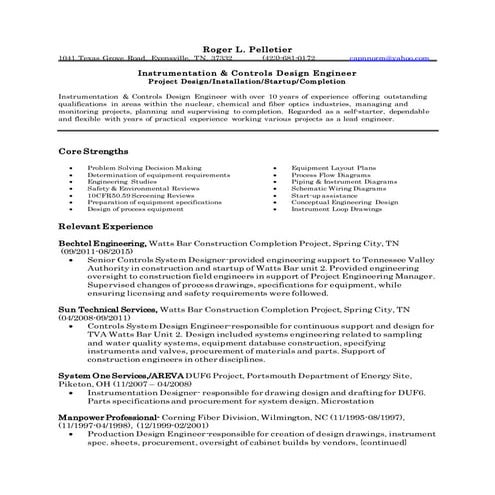 Instrumentation Engineer