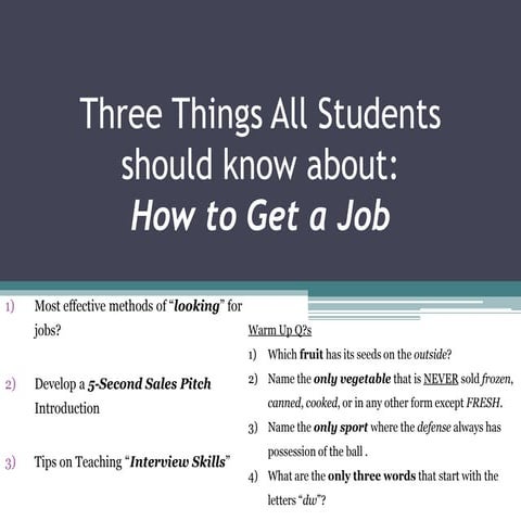 Three Things All Students Should Know about Job Hunting
