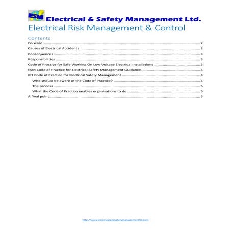 Electrical Risk Management