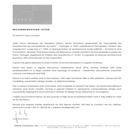 Recommendation Letter - João Greno . senior architect