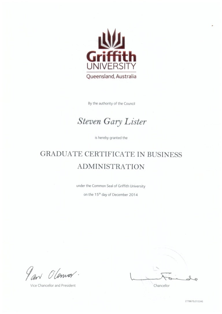 Graduate Certificate Business Administration