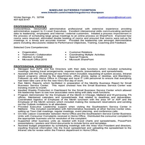 Resourceful Administrative Professional_M Thompson