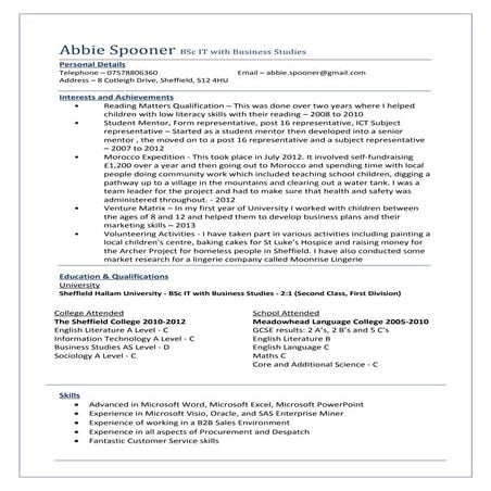Abbie Spooner CV