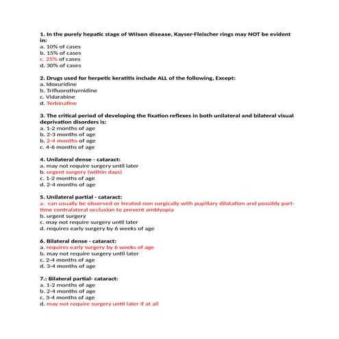 97 Multiple Choice Questions (MCQS)  Ophthalmology - Miscellaneous.docx