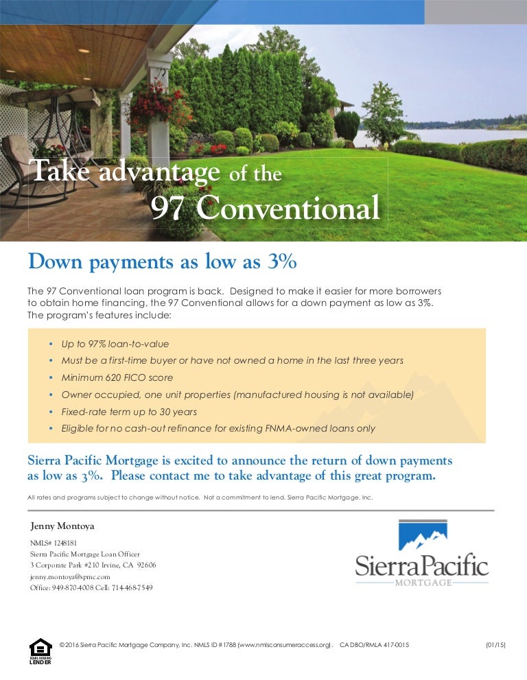 3 Down Payment Conventional Loan