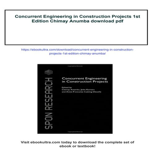 Concurrent Engineering in Construction Projects 1st Edition Chimay Anumba