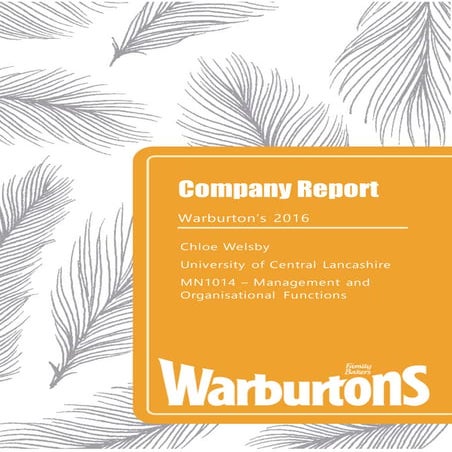 Warburtons Company Report