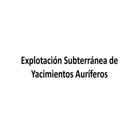YACIMIENTOS AURIFEROS