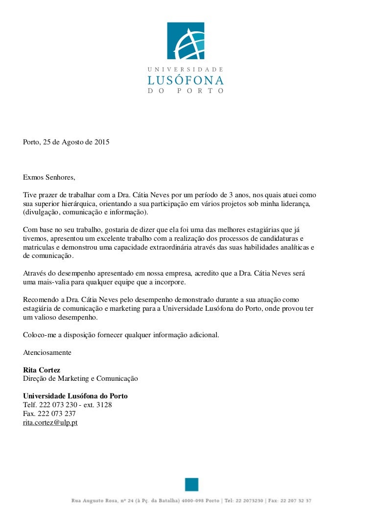carta recomendação Cátia