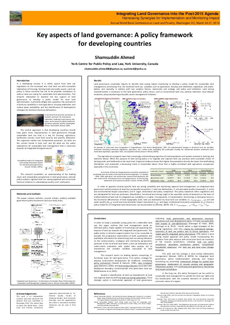Key Aspects of Land Governance A Policy Framework for Developing Cou…