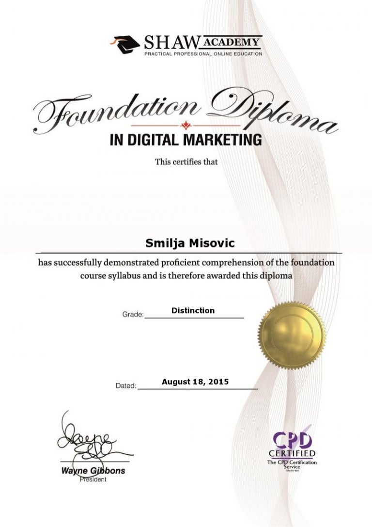 Digital Marketing Certificate 18082015