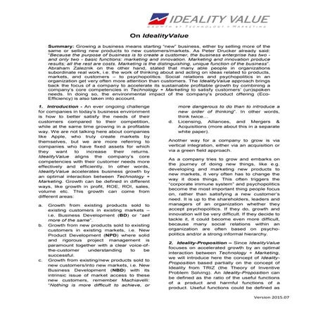 On Ideality Value V2015-07