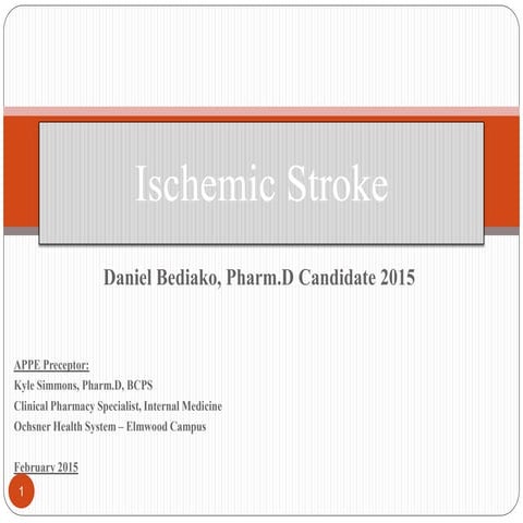Basic Anatomy & Pathophysiology of ischemic stroke | PPT