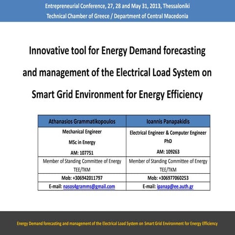 Energy Demand forecasting tool_Grammatikopoulos-Panapakidis | PDF