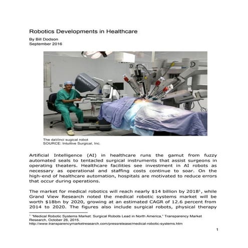 RoboticsDevelopmentsinHealthcare