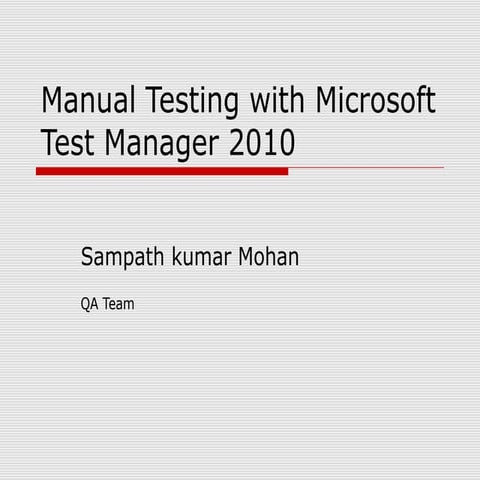Sampath Kumar Mohan presentations