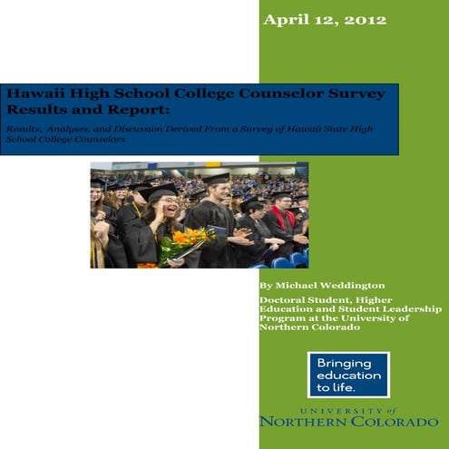Survey Results and Report- Hawaii State High School College Counselors