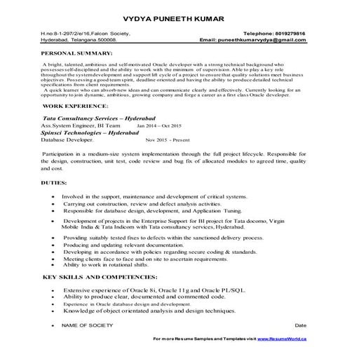 PUNEETH UPDATED RESUME