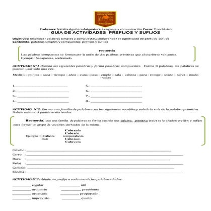 guía prefijos y sufijos