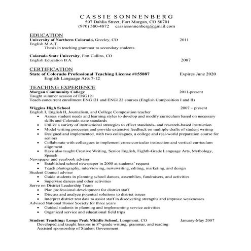 cassie sonnenberg_resume
